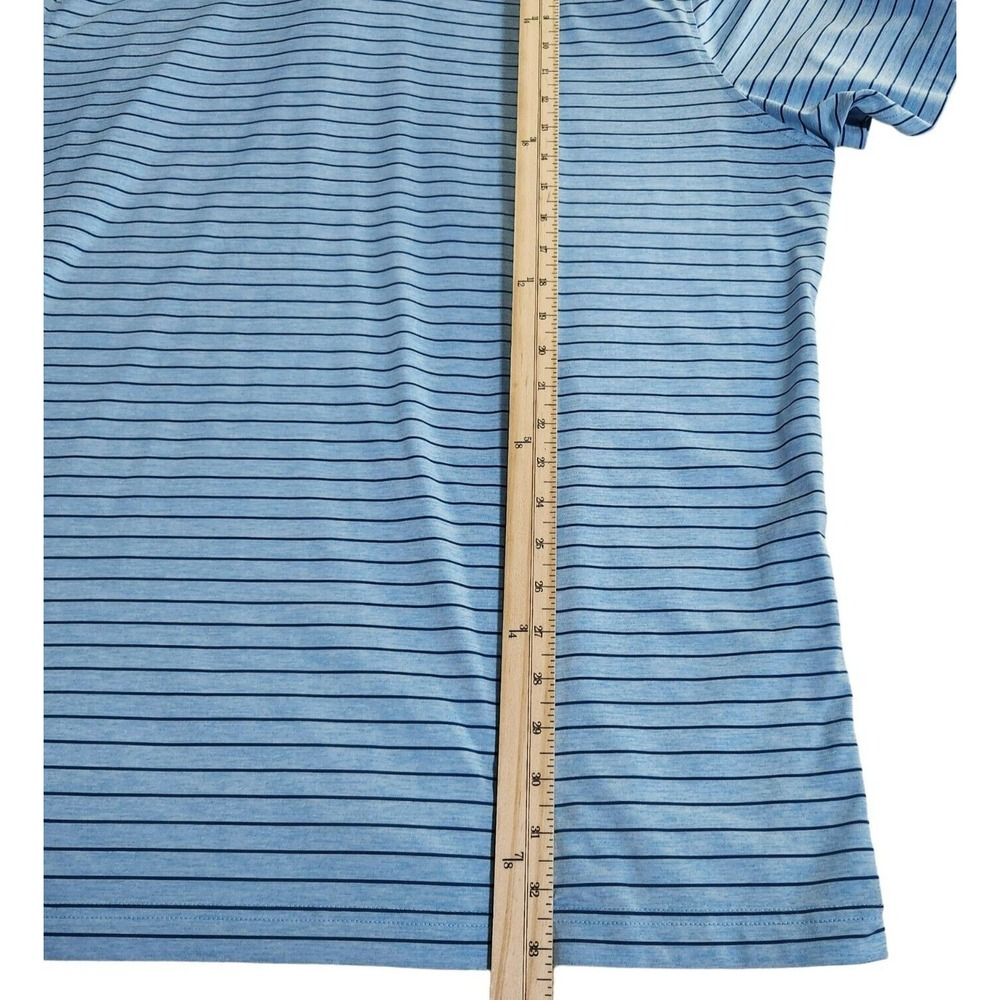 Johnnie O Polo Shirt Men's 2XL Blue Stripe Performance Detroit Country Club Golf - Picture 8 of 12